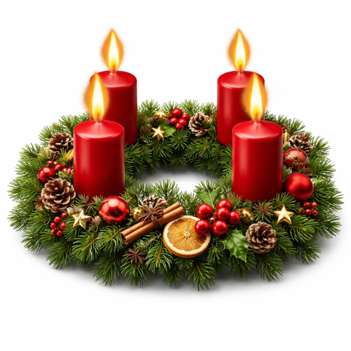 Adventskranz - vier Kerzen brennen