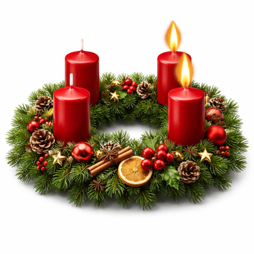 Adventskranz - zwei Kerzen brenne