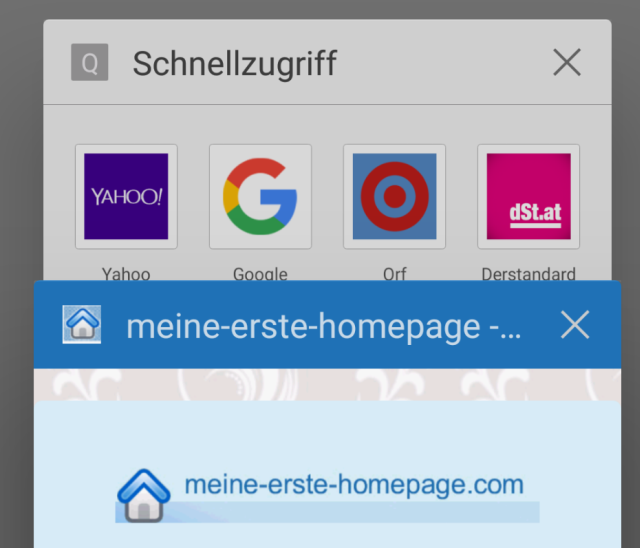 Tab-Übersicht mit Icon