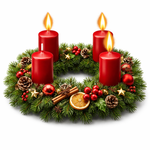 Adventskranz - drei Kerzen brennen